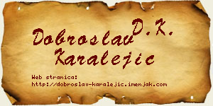 Dobroslav Karalejić vizit kartica